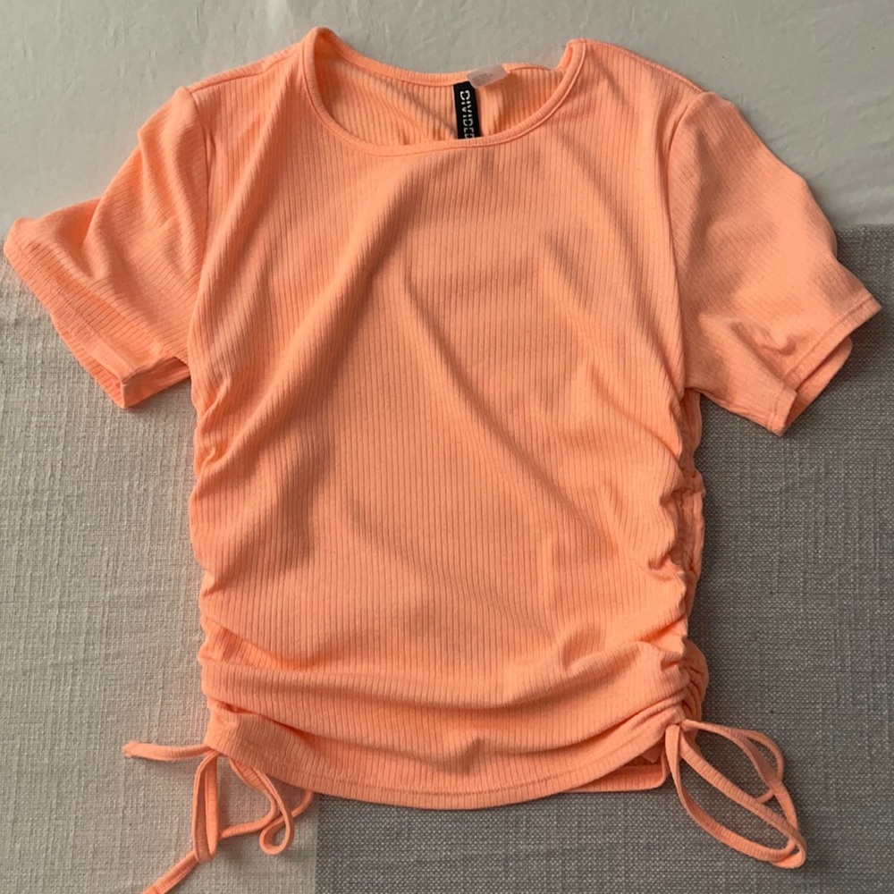 h&m neon crop top